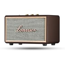 Retro Wooden Portable Wireless 10000mAh Battery Loud Bass Subwoofer TWS Bluetooth Speaker with AUX Input, SD Card Slot, USB Port for Outdoor Party Brown