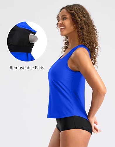 Image of G Gradual Tankini Tops for Women High Neck Swimsuits Swim Top Modest Bathing Suit Swimwear Tank Top only No Bottom