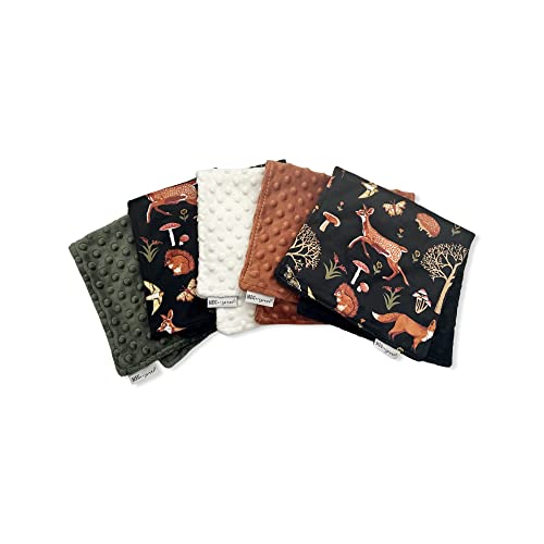 Baby Boy Minky Burp Cloth Set of 5 ( Forest Friends ) Handmade in The USA2