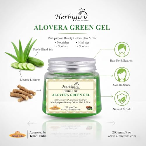 Image of HERBIGIRI HERBAL ALOEVERA FACE GEL WITH LIQORICE & CUCUMBER EXTRACTS