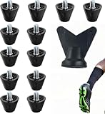 12x M5 Schraubstollen Set für Fußballschuhe (4X16mm & 8X13mm) inkl. Dreikantschlüssel,Universelle Ersatzstollen aus Nylon & Metall, rutschfest & stabil,Kunststoff Ersatzstollen für Rasen & Kunstrasen