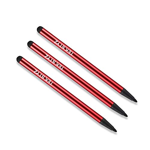 Tek Styz Pro Capacitive Resistive Stylus Universal 2 in 1 Compatible with Samsung Galaxy S22/S21/Ultra/S21+/Fe 5G/ inch High Sensitivity & Precision Full Size 3 Pack! (RED)