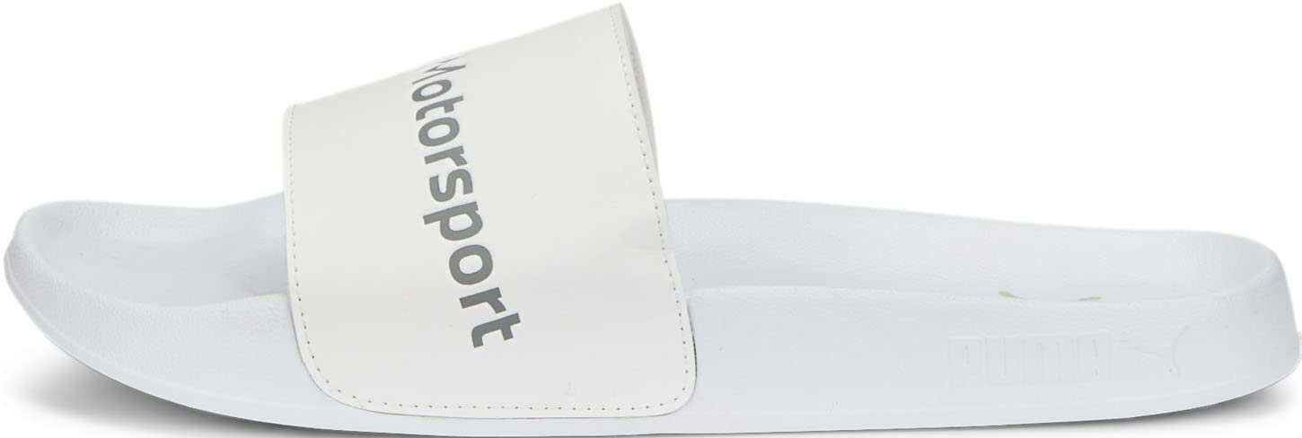 PUMAMen's BMW M MOTORSPORT LOGO LEADCAT 2.0 Slide Sandal, Puma White-Puma White, 9