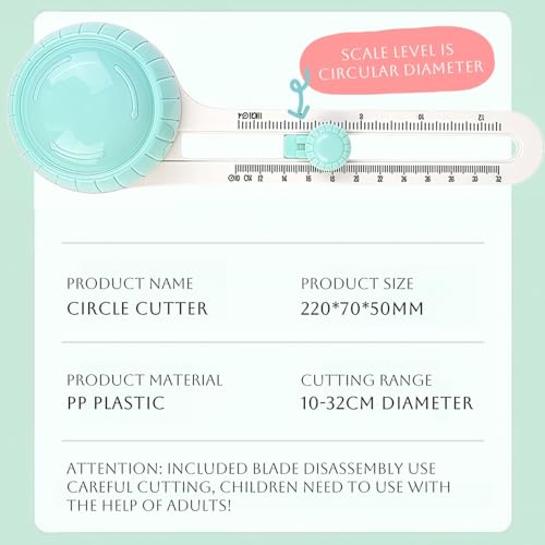 Miniatura 2 de Cortador De Papel Circular Ajustable,Ajustable Herramientas De Scrapbooking,Cuchillo De Corte Redondo Giratorio,Cortador Círculos Para Arte Y Manualidades Diy, Papelde Impresión