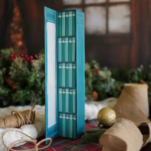 2025 Adventskalender mit 24 Mini-Buch-Anhängern, Weihnachts-Countdown-Kalender mit literarischen Ornamenten zur Dekoration, für Bücherliebhaber als Geschenk