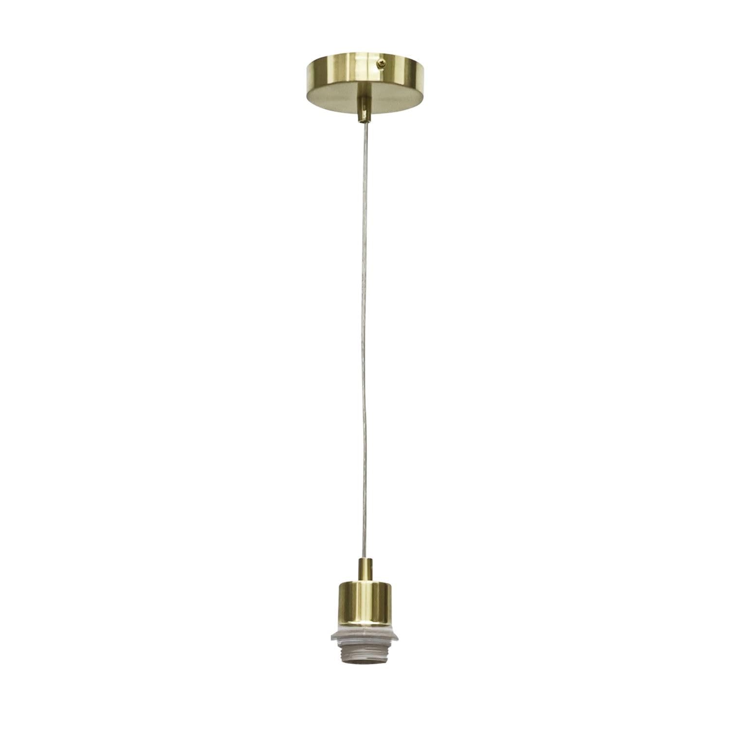Firstchoicelighting Satin Brass Ceiling Light Pendant Lampholder Cable Suspension Kit, Led Compatible, Max Length 100Cm