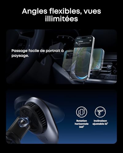 Chargeur sans fil Qi2 Anker Prime pour port allume cigare MagGo AirCool Pad - vue 8