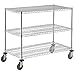 Nexel Adjustable Chrome Wire Shelf Cart, 3 Shelves, 800 Lb. Capacity, 60