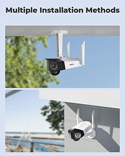 Reolink Wireless 2K Dual-Lens Spotlight Security Camera, 2.4/5 GHz WiFi, Battery Solar CCTV Outdoor, 150° Wide View, Person/Vehicle Detection, Color Night Vision, IP66 Waterproof, Duo