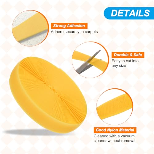PATIKIL 6 Rollen 157ft Teppich Markierungs Streifen Nylon Band für Bereiche und Verlauf Linie für Klassenzimmer Soziale Distanz Büro Gelb