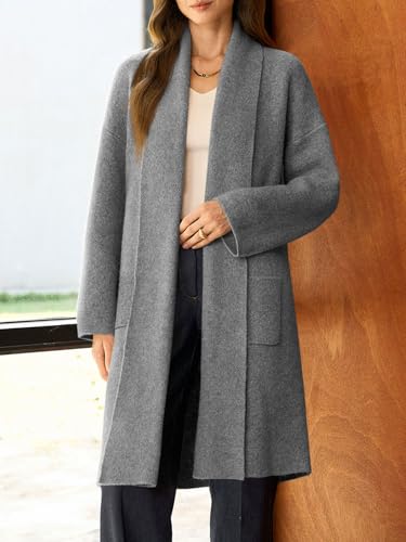 Image of Saodimallsu Womens Long Cardigan Sweaters Chunky Open Front Oversized Slouchy Knit Fall Trendy Coatigan Jackets
