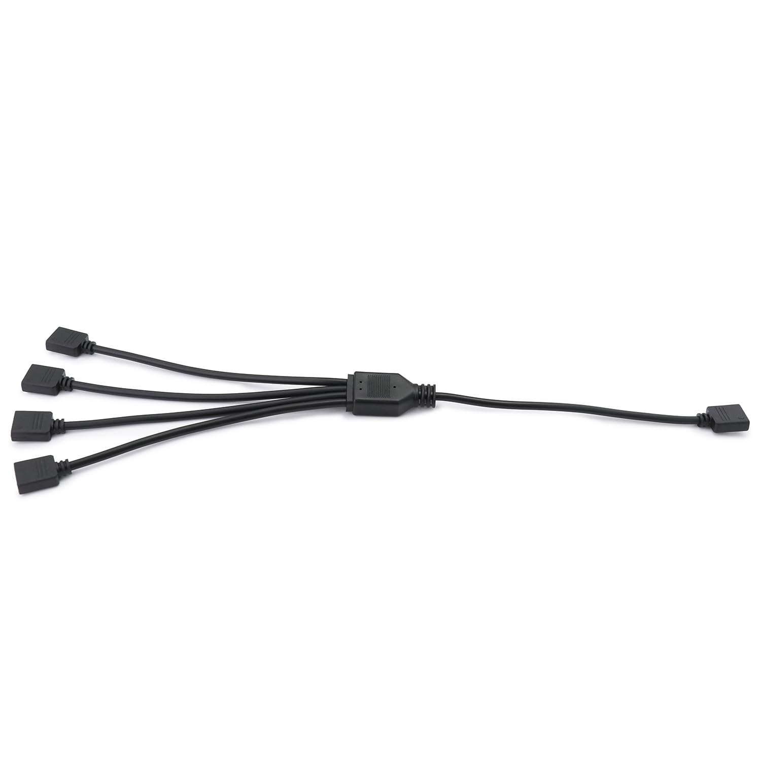 QWORK Kabel rozdzielający ARGB 5 V, 3-pinowy rozdzielacz ArGB; 1 gniazdo na 4 wtyczki 30 cm, do chłodzenia procesora i wentylatora ARGB 5 V