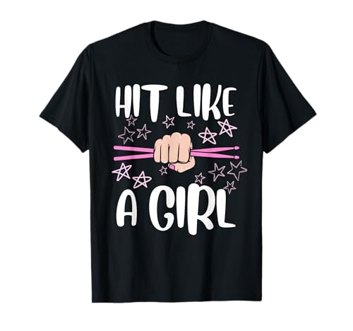 Hit Like A Girl Drummer Design For Female Drum Kit