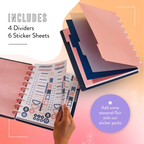 Happy Planner Plans + Notes 12-Month Undated Monthly Planner And Notebook Combined, Classic Size, 7 Inches By 9 1/4 Inches, Big Ideas #TOP6