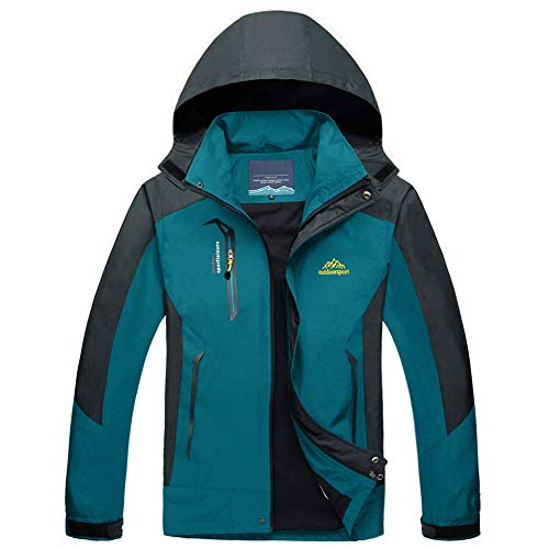 Waterproof Jacket Men Rain Jacket Mens Waterproof with Hood Sun Protect Hiking Jacket Fishing Jacket for Men Lake Blue