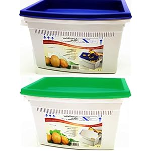 Aardappeldoos met praktische dekselschaal “Super Idee”