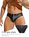 ohyeahlady Mens Sexy Thong Underwear Punk G-String Thong T-Back Low Rise Jockstrap Pouch Trunks Clubwear Rave Shorts L Black