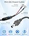 GELRHONR Mini DC5521 to O Ring Extension Cable with On/Off Switch, 18AWG DC 5.5x2.1MM to 8MM Eyelet Direct Battery Power Cable for Car, RV, or Marine, 10FT (with Switch)