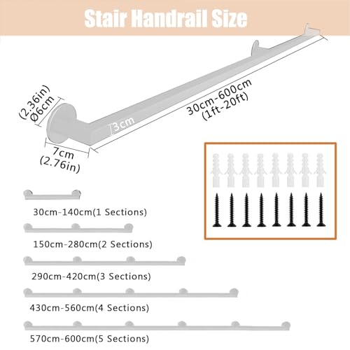 Balustrade d'escalier à montage mural en métal robuste durable