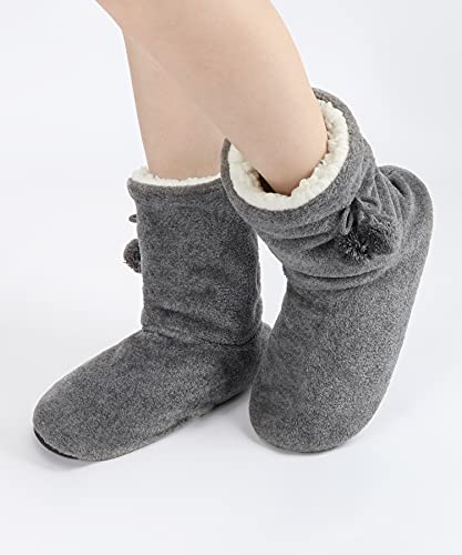 Image of Keyela Womens Non-Slip Sole Slipper Socks, Fluffy Winter House Booties | Ultra soft fuzzy warm indoor house slippers Non-skid bottom for safe walking Cozy winter footwear for ladies