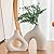 White Ceramic Vase Set of 2 for Modern Home Decor, Round Matte Donut Vases for Pampas Grass, Neutral Boho Nordic Minimalism Style Flower Vases for Living Room Wedding Table Party Office Bedroom