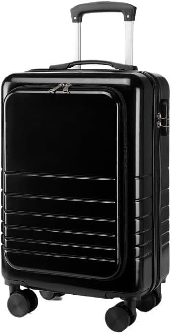 Lightweight Hard Shell Travel Suitcase - Airline Approved Luggage for Easy Travel(Black,20in)