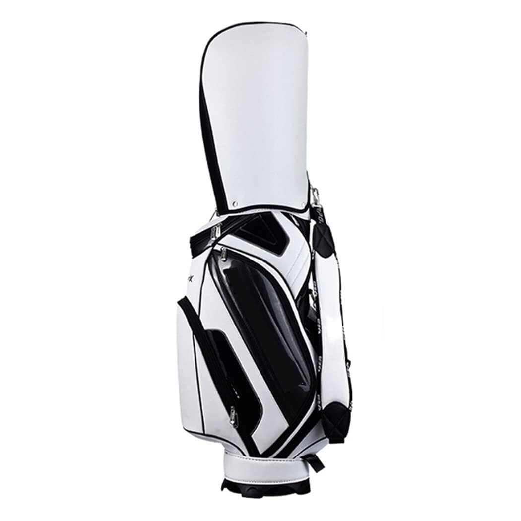 Golfschlägertasche for Herren, kristallwasserdichte Golf-Standtasche aus PU, leichte Golfschläger-Tragetaschen mit 5-Wege-Organizer-Unterteilung for die Driving Range