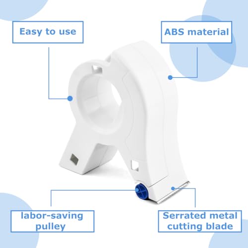 Image of Masking Paint Tape Dispenser, Portable Paint Tape Applicator for Trim, Easy to Grip Rounded Handles and Accurate Tape Application, Saves Time Compact Design for On The Go Usage(White)