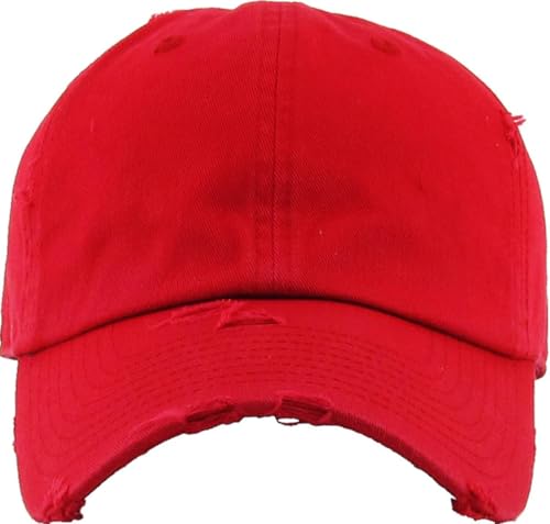 Image of KBETHOS Vintage Washed Distressed Cotton Dad Hat Baseball Cap Adjustable Polo Trucker Unisex Style Headwear