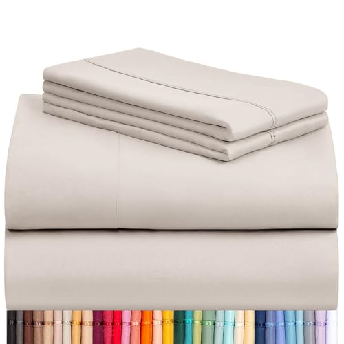 GIGBEI 4 piece, silk soft, cooling, wrinkle, deep pocket, eco friendly, linen, california king, bed sheets, adjustable, lightweight, durable, portable, user-friendly, compact