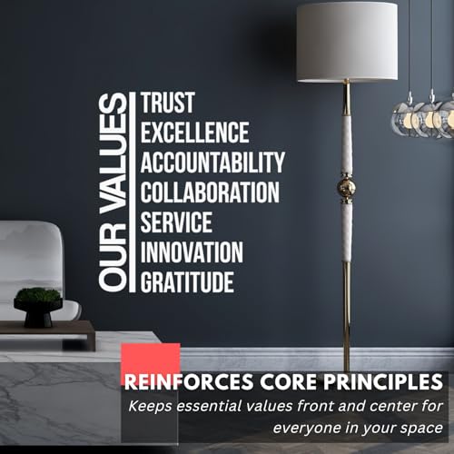 My Vinyl Story Our Values Office Decor Wall Art Wall Decal Inspirational Motivational Vinyl Office Supplies Home Gym Work Success Wall Sticker Teamwork Welcome Quote Business Sign Gift