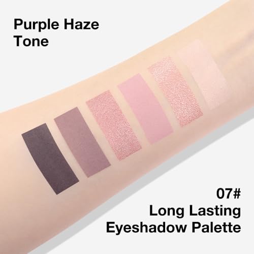 Kaely 6 Colors Mini Pink Eye Shadow Palette Makeup, Neutral Matte Shimmer Eyeshadow Palette for Older Women Highly Pigmented Waterproof, paleta de sombras de ojos, Vegan & Cruelty-free, 07 8Pcs
