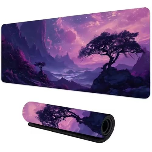 Tapis de souris XXL violet antidérapant pour une glisse fluide et précise