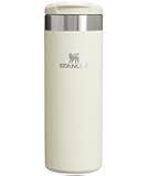AeroLight Transit Bottle 16 oz | Locking Drink Through Lid | Leak Resistant Water Bottle or Coffee Travel Mug | Lightweight Insulated Stainless Steel | BPA-Free | Cream