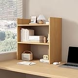 Schreibtisch-Organizer-Regal, 2-stufiges Holz-Bücherregal, Minimalistisch, Büro-Schreibtisch-Aufbewahrungsregal, Regal C1 (A Holz)