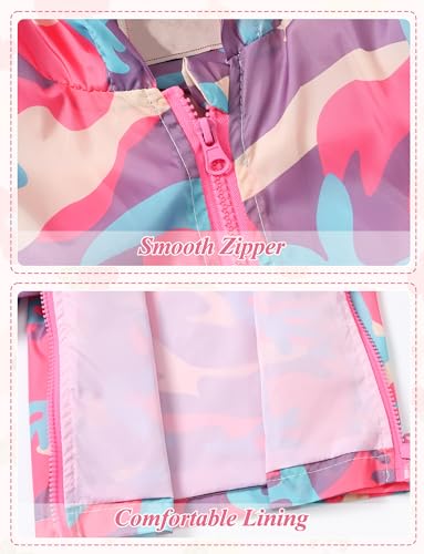 Happy Cherry Toddler Baby Casual Printed Windbreaker Lightweight Zipper Hoodie Coat Casual Jacket 1-5T4