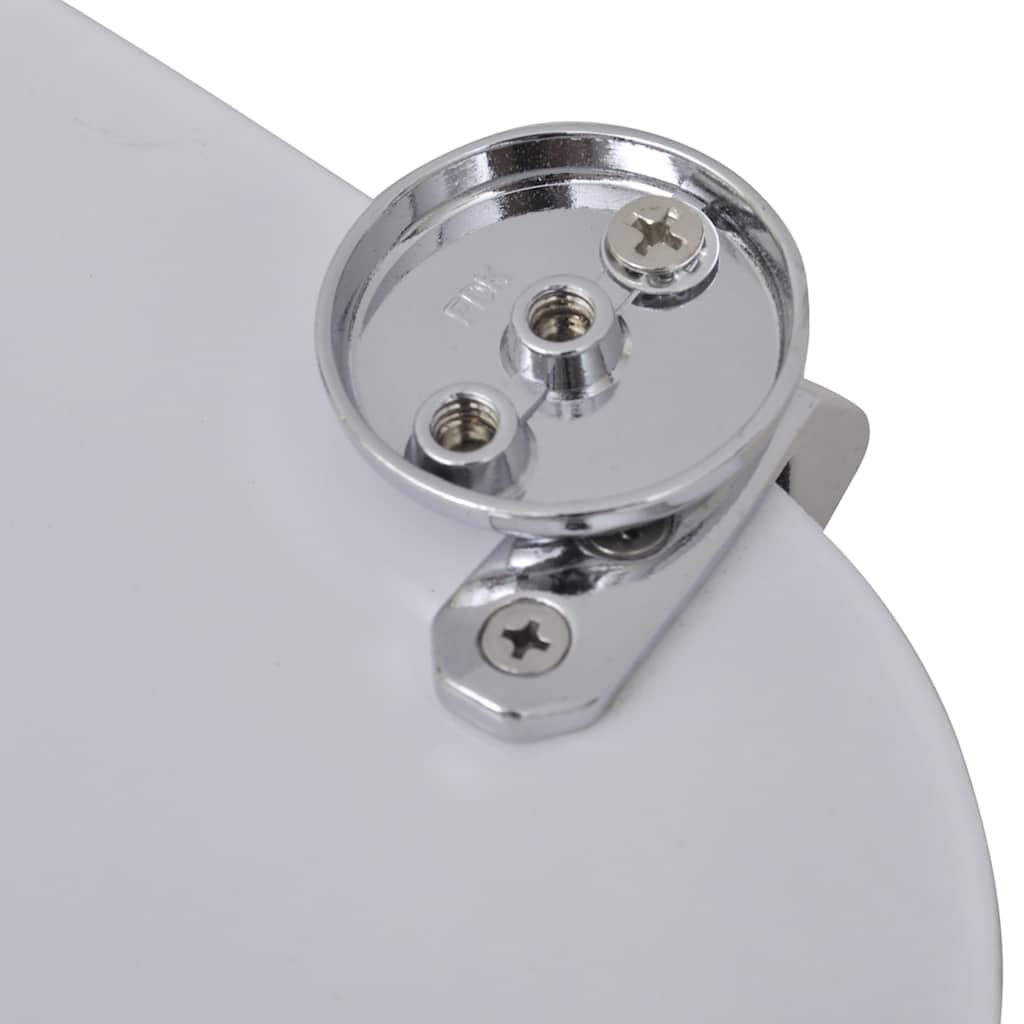 Sedile WC moderno in MDF con design robusto, cerniere regolabili in lega di zinco cromato (12-20 cm), adatto a tutti i WC comuni, superficie facile da pulire