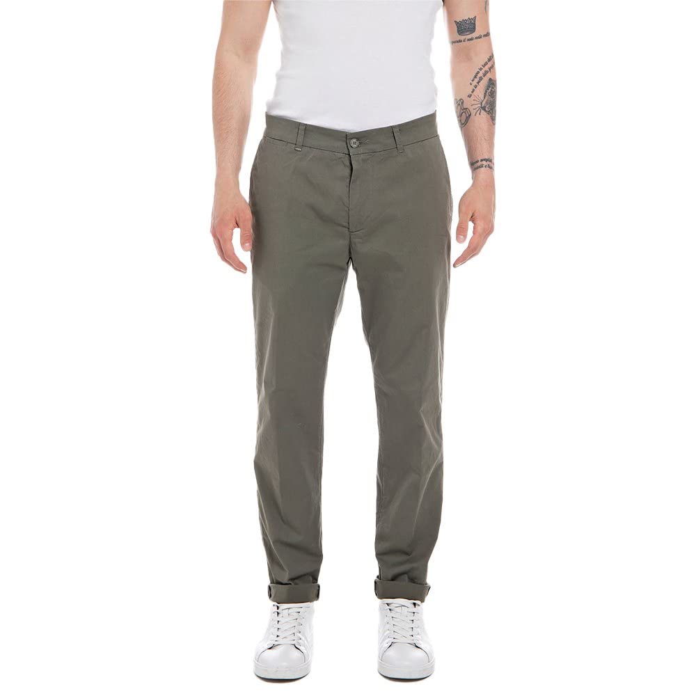 Replay Herren Chino Brad Slim Fit, Olive 851-1 (Grün), 28W / 30L