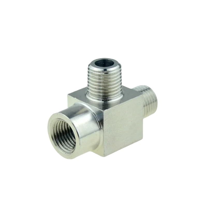 304 Stainless Steel Pipe Fitting Tee Elbow 4 Way 1/8 1/4 3/8 1/2 Female Male Thread High Pressure Air Adapter Coupler Connector (Color : SS-PE-FMM, Size : 1/2")