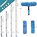 20+ Feet Reach Blue 2 in 1 Window Washing Squeegee & Duster with 3-14 ft Spliceable Extension Pole // Window Cleaning Tool & Window Washer Squeegee for Home Indoor Outdoor Window Washing