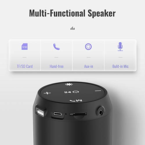 ELEHOT Bluetooth Speaker Portable Wireless, Stereo Loud Volume, TWS Dual Pairing Speaker with Subwoofer Outdoor 1 PC - Thumbnail 7