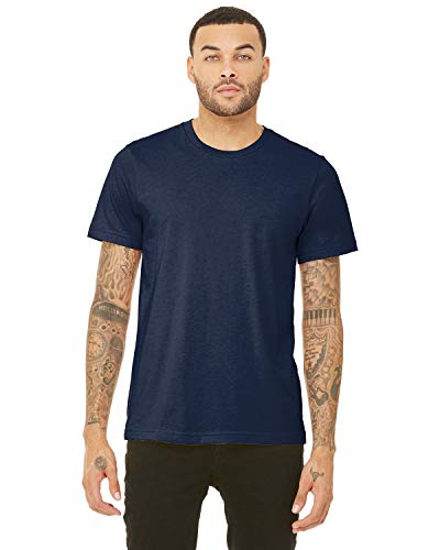 Bella+Canvas Perfect Tri-Blend Fashionable T-Shirt, Large, Solid Navy Triblend