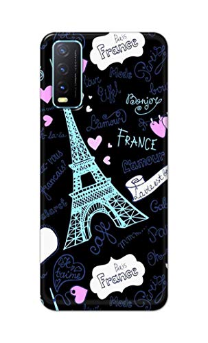 Image of PRINTFIDAA Lovers Famous Place Eiffel Tower in Paris Printed Designer Hard Back Case Cover for Vivo Y20 / Vivo Y20i / Y20s / Y20G / Vivo Y12s / Y20S (G) -(SS) MVN1003
