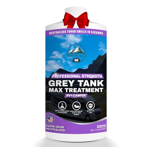 RV Grey Tank Treatment digester, Enzymatic Waste And Odor eliminator for grey and black water tanks, breaks down waste and paper, safe for septic, camper and marine RVs (32oz (1 Pack))