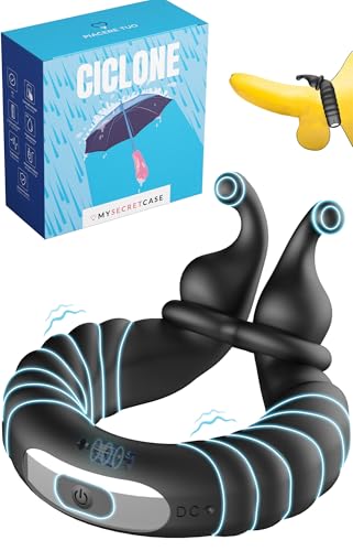 MySecretCase Anillo Vibrador Pene - Estimulación Clítoris para Parejas, Vibradorador Masculino Erección Duradera, Cock Ring Hombres, Vibradores Hombre, Cockring Silicona, Anillos Penes Pareja (Negro)