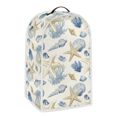 Image of Talayituse Starfish Conch Coral Print Blender Dust Cover, Fingerprint Protection Cover for Stand Mixer or Coffee Machine, Home Kitchen Appliance Covers for Stain Dust Resistant Supplies