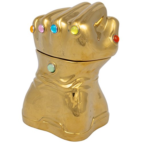 Marvel Avengers Infinity Gauntlet Cookie Jar - Gold with Infinity Stone Accents