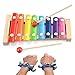 SIMUER Xilófono Juguetes,Musicales Xilófono de Madera Infantil Instrumento Musical para Niños Bebé Instrumento Musical de Percusión Mejor día Cumpleaños Regalo con 2Pcs Band Wrist Bells