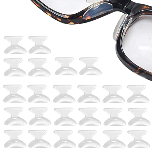 Image of MAYCREATE 12 Pairs Eyeglass Nose Pads, Anti-Slip Silicone Glasses Nose Support Pads Replacement, Anti-Slip Air Chamber Nose Pads for Full Plastic Frames, White