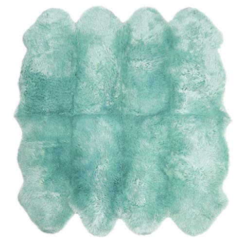 ムートンラグ 天然 オーストラリア産 長毛 8匹物 ラグ ミント 180×180cm 洗える 日本製 NF008MG